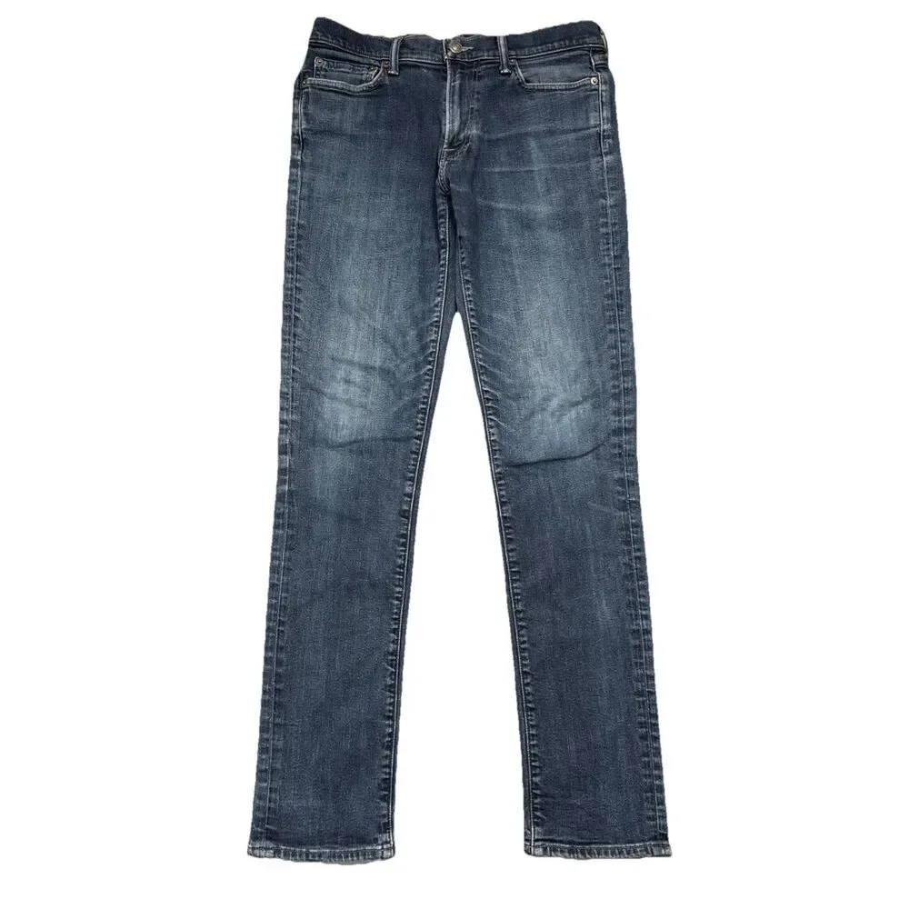 Abercrombie & Fitch Langdon Slim Jeans Mens 32x34 Measures 32x32 Blue Stretch